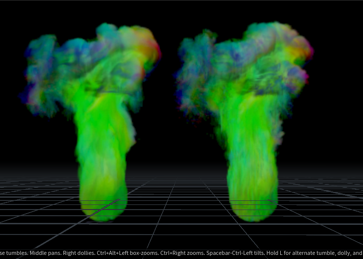 The left one is MacCormack with Noise. The right one is MacCormack + BiMocq2 with Noise